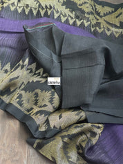 Jamdaani Linen Woven - Purple Black