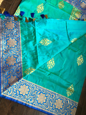 Pure Silk Banarasi - Sea Green Dual Shaded