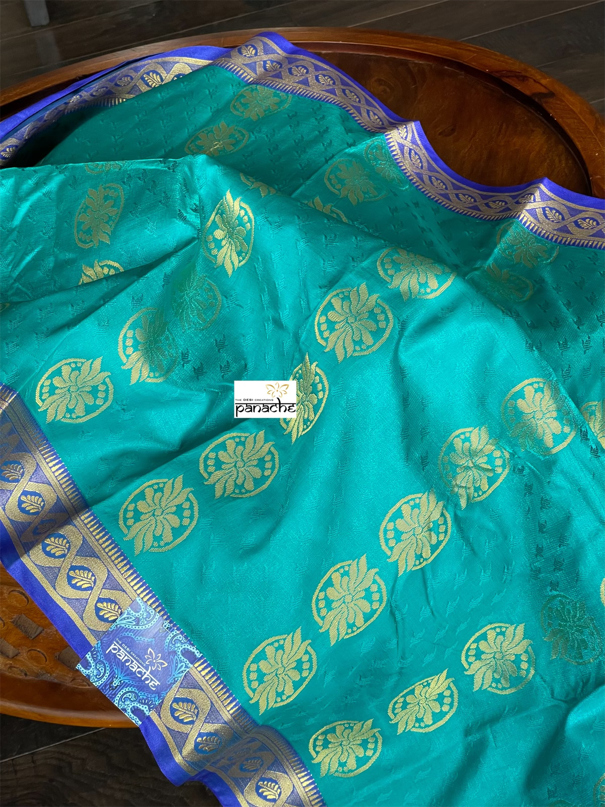 Soft Silk Kanjivaram - Sea Green Purple