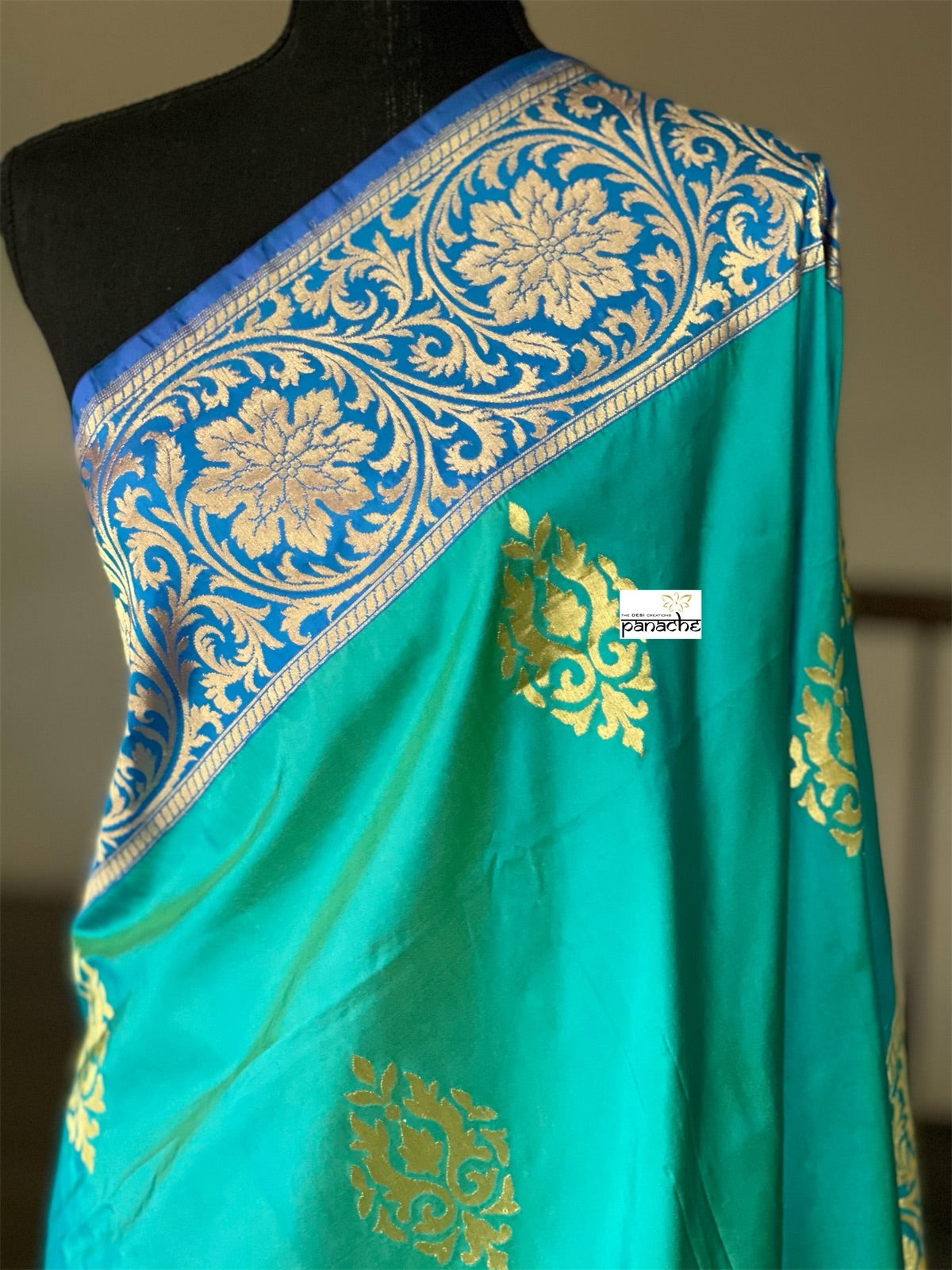 Pure Silk Banarasi - Sea Green Dual Shaded