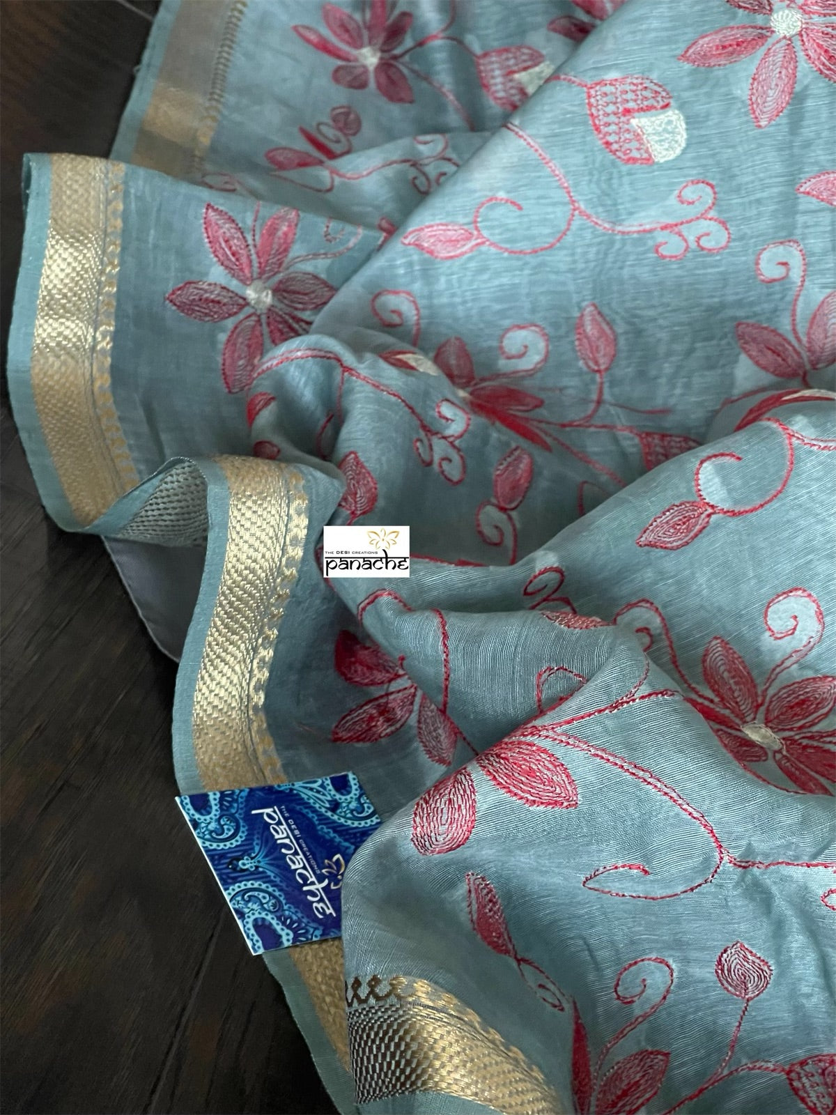 Embroidered Linen - Grey