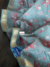 Embroidered Linen - Grey