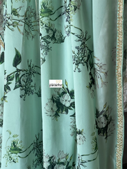 Georgette Designer Inspired Drape - Sea Green Floral