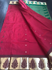 South Silk - Red Green Meenakari