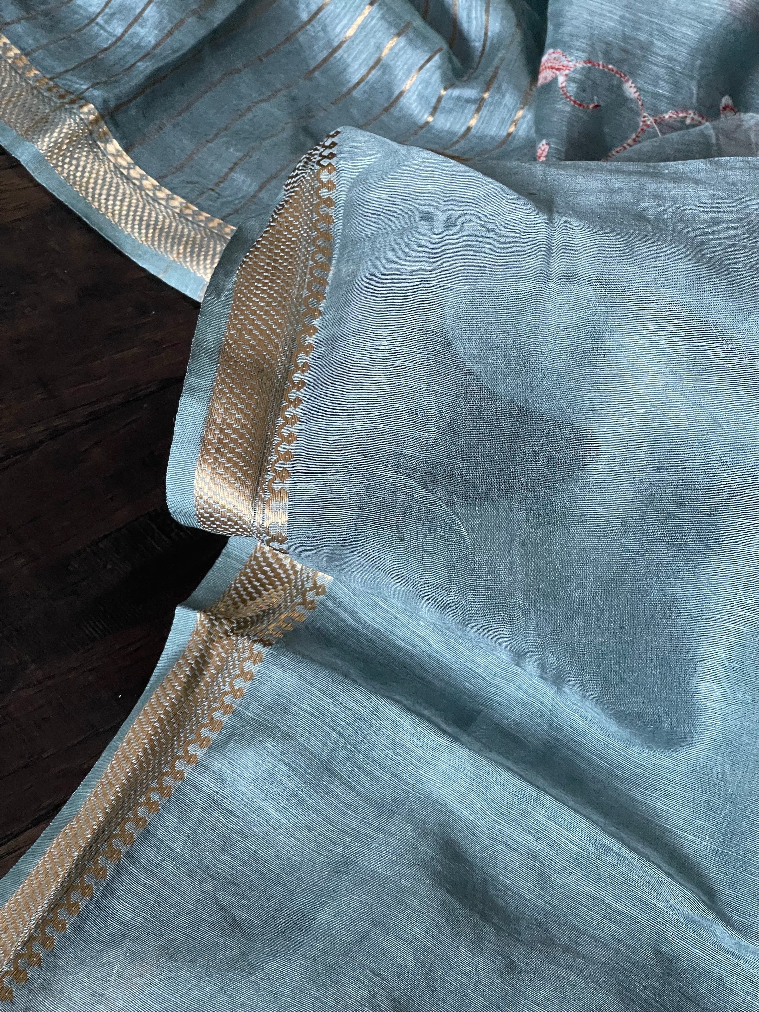 Embroidered Linen - Grey