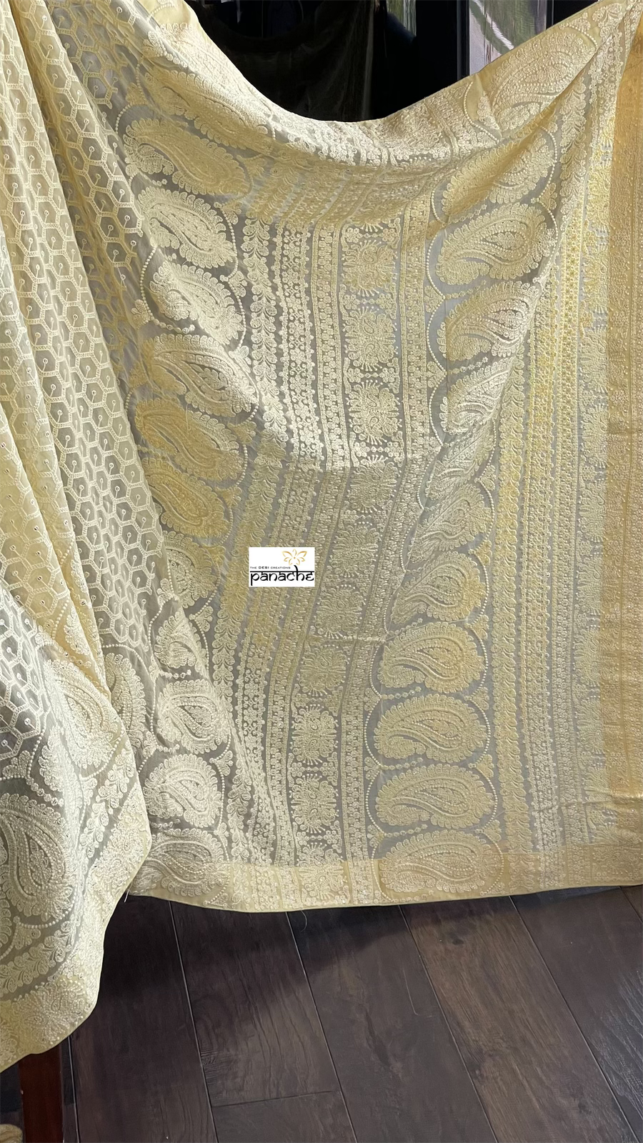 Designer Georgette Chikankari - Butter Yellow