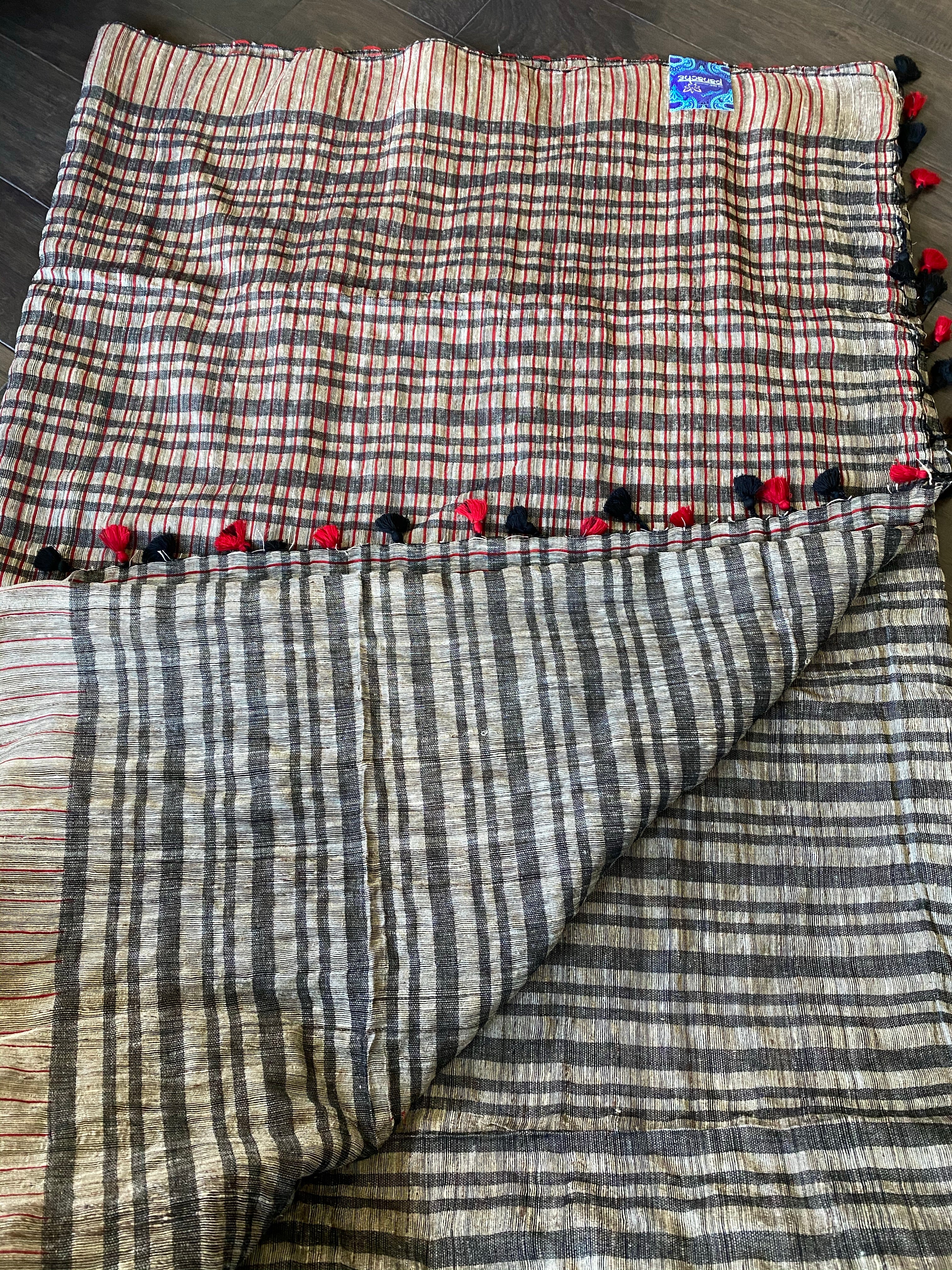 Ketia Stripes  - Grey Beige Black Red