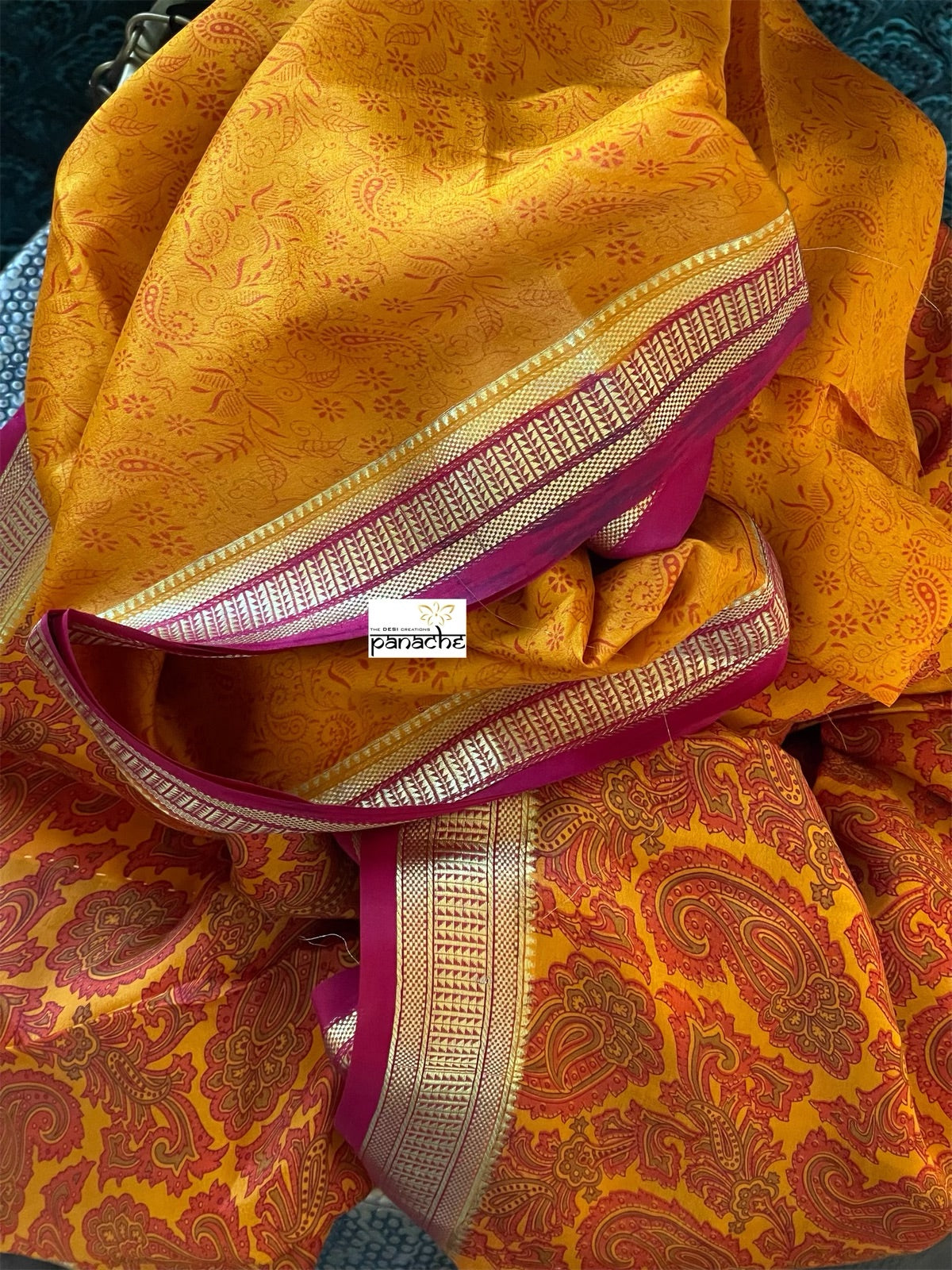 Pure Mysore Silk - Mustard Yellow Orange