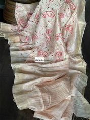 Embroidered Linen - Peach