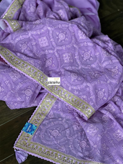 Designer Pure Georgette Chikankari - Violet