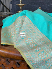 Pure Silk Katan Banarasi - Sea Green Kadhwa