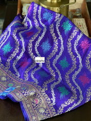 Pure Silk Kadwa Banarasi - Purple Multi Meenakari