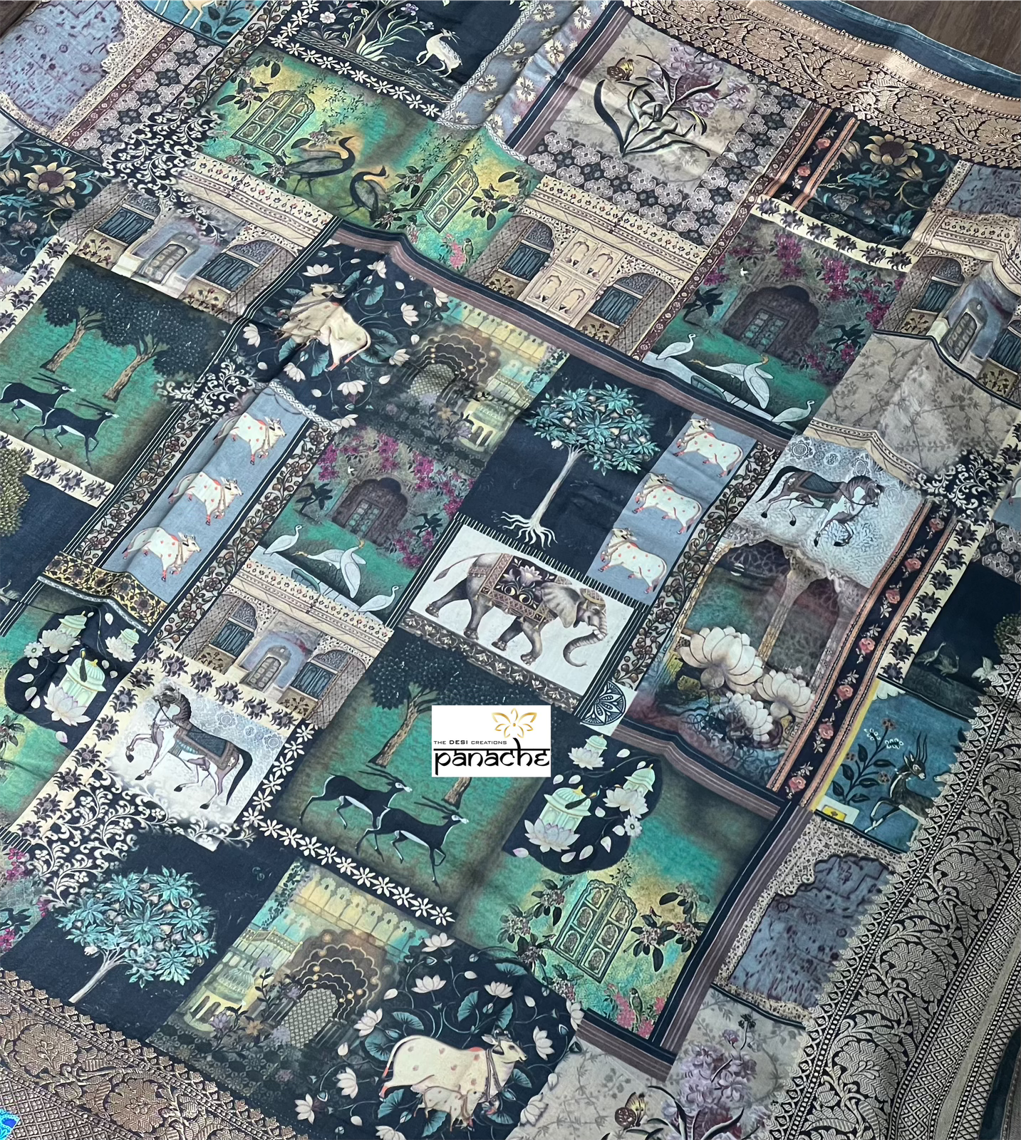 Heritage Silk Banarasi - Black Sea Green
