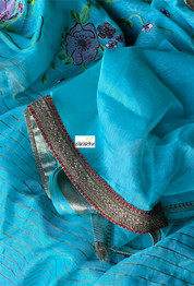 Designer Linen - Firozi Embroidered