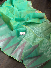 South Cotton Silk - Sea-Green Magenta Pink