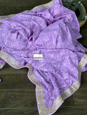 Designer Pure Georgette Chikankari - Violet