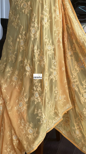 Designer Georgette Chikankari - Orange Yellow