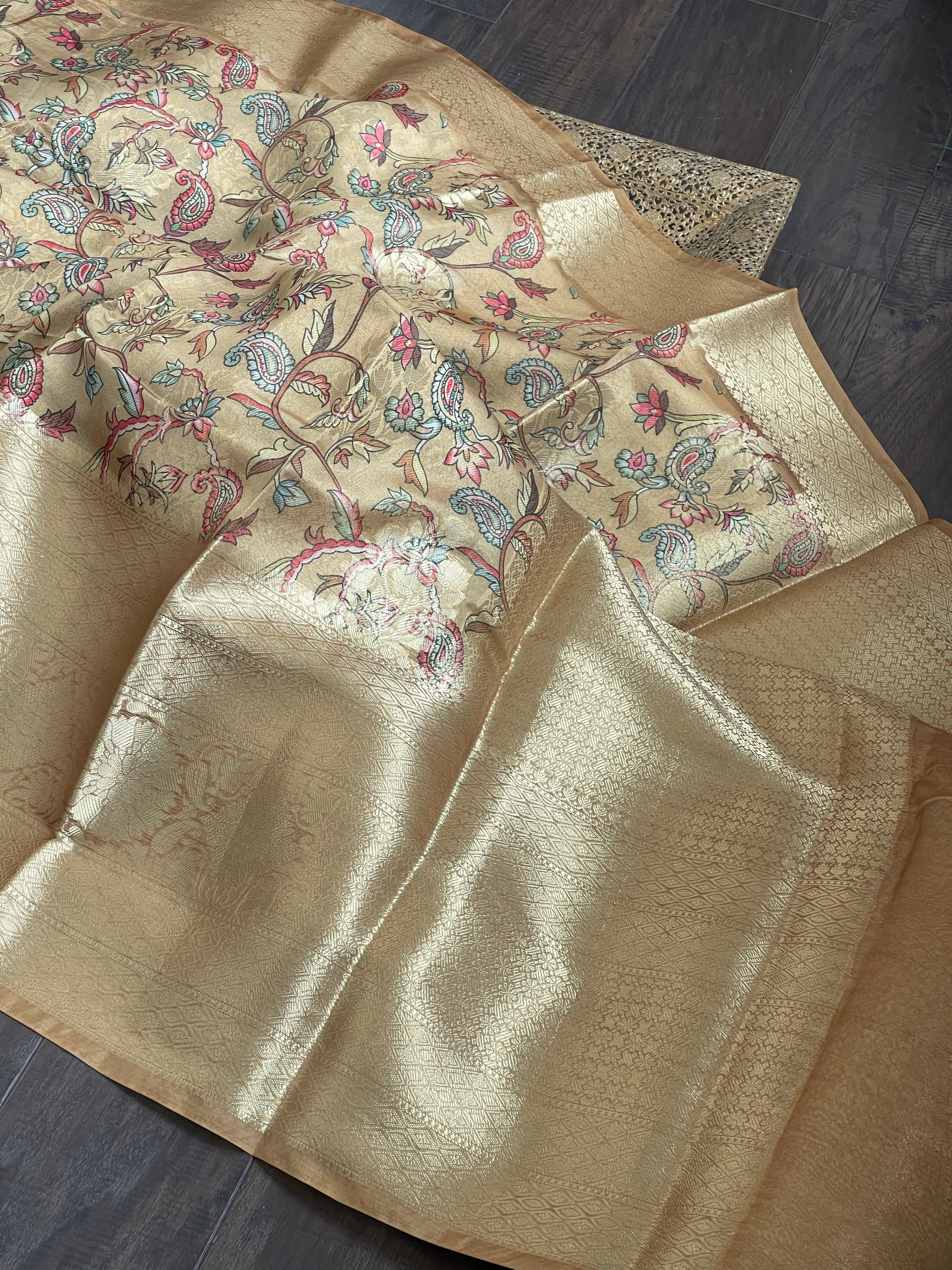 Soft Tissue Chiniya Silk - Beige Ochre