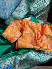 Designer Blouse - Orange Meenakari