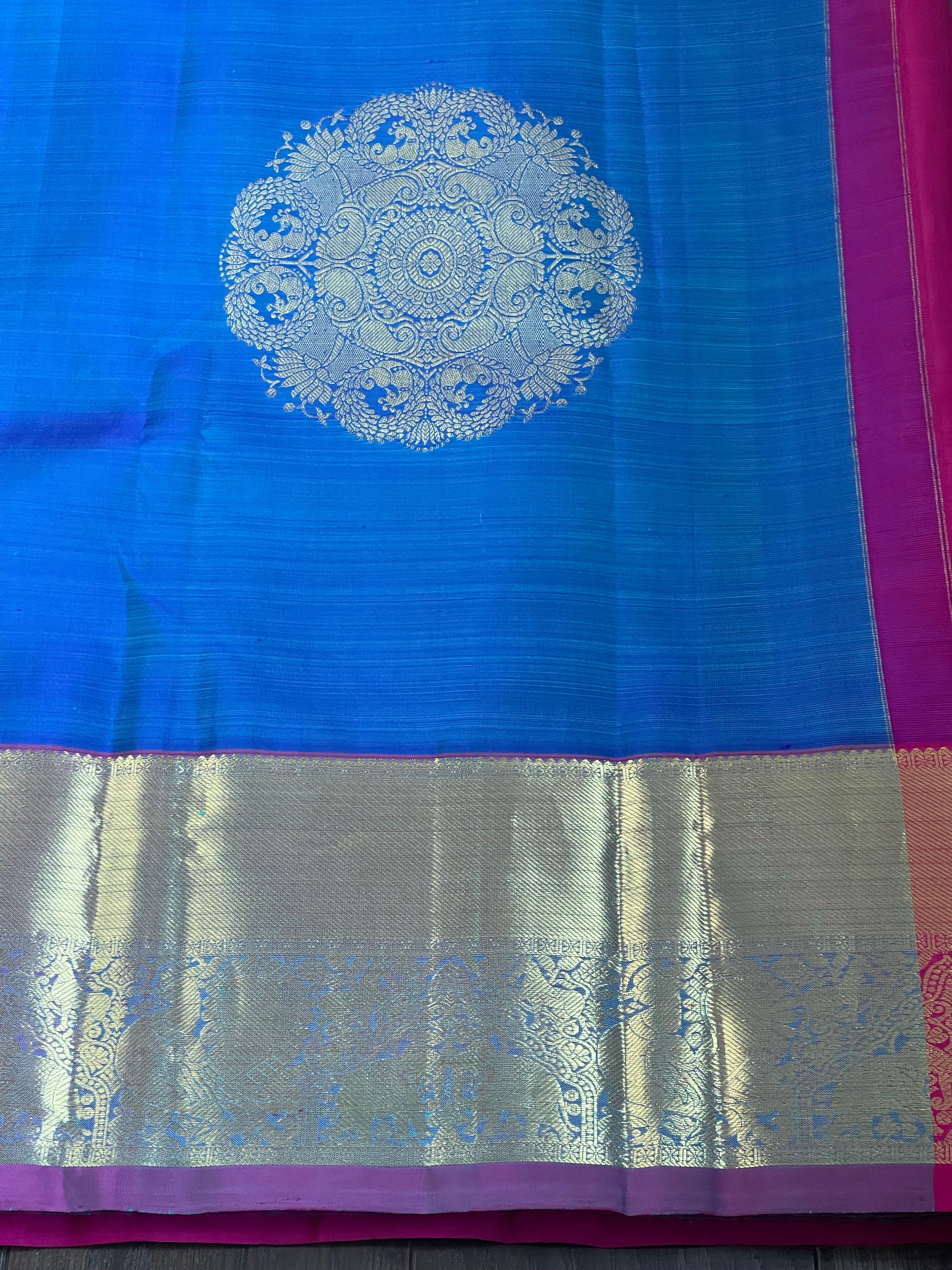 Silk Kanjivaram - Blue Dual Shaded