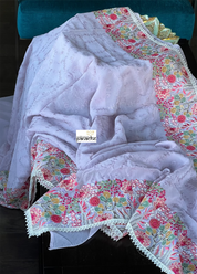 Designer Organza - Lilac Embroidered