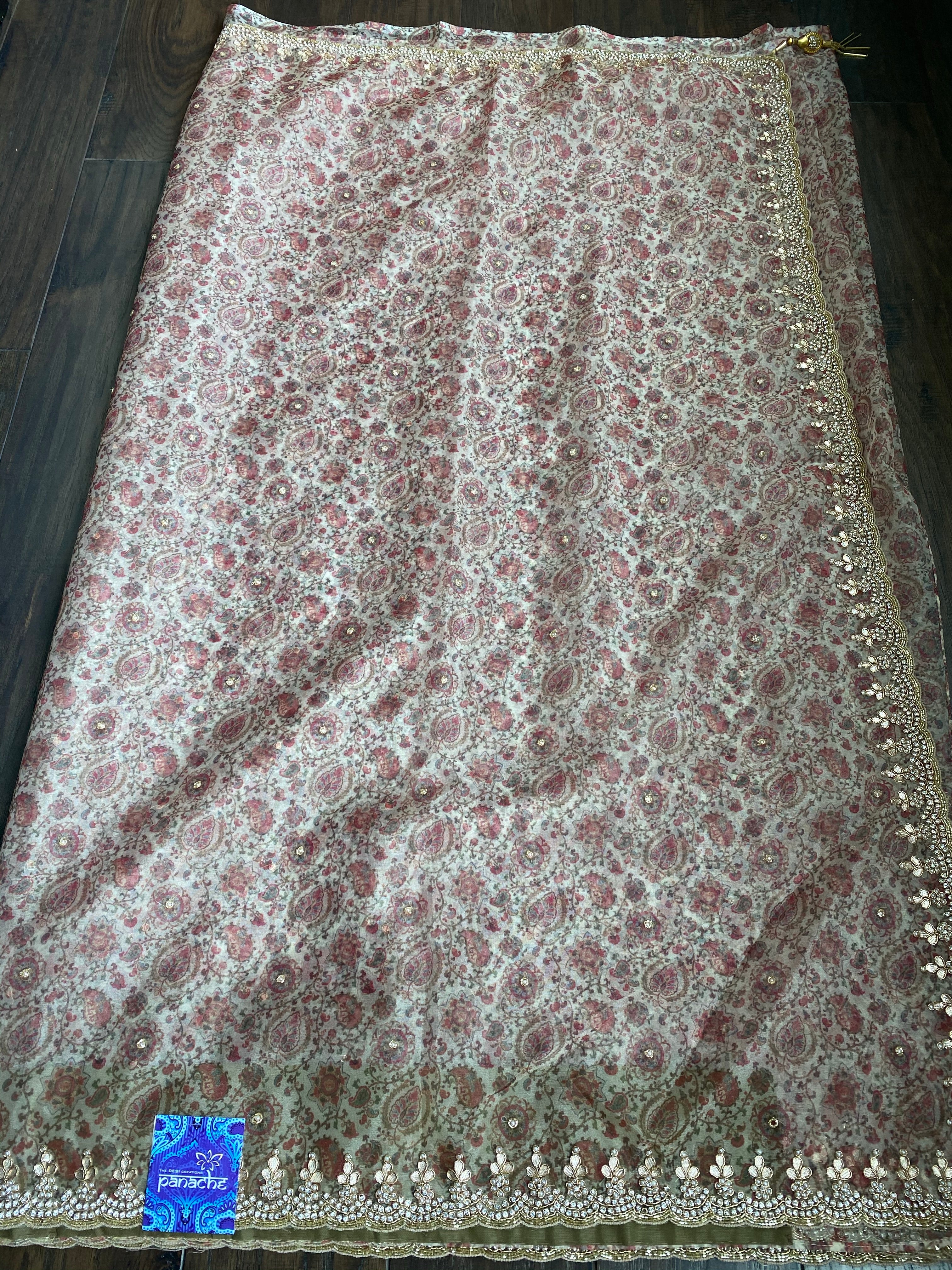 Designer Inspired Organza - Kalamkari Printed