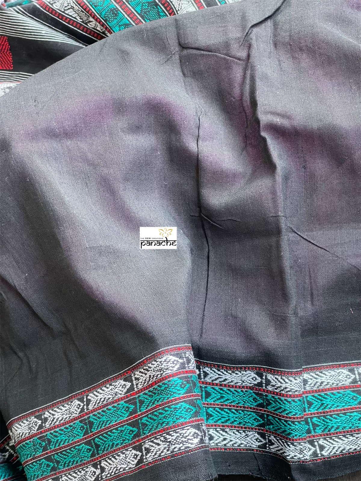 Pure Habaspuri Cotton Handloom - Magenta Black Teal Green