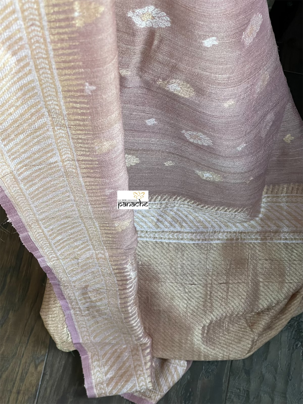 Khaddi Tussar Banarasi -  Dusty Pink