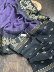 Jamdaani Linen Woven - Purple Black