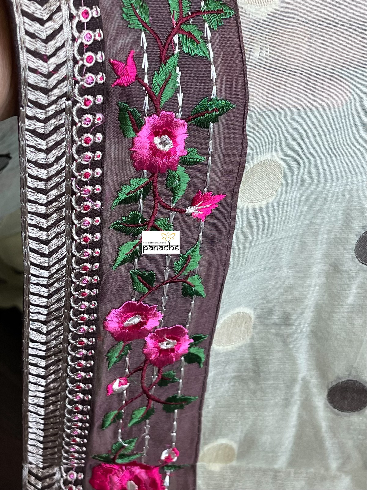 Designer Cotton Silk - Pista Green Brown
