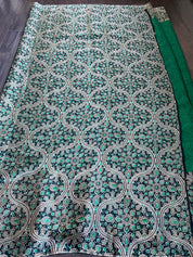 Fancy Chinon Silk - Green Black Printed
