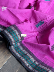 Pure Habaspuri Cotton Handloom - Magenta Black Teal Green