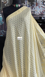 Designer Georgette Chikankari - Butter Yellow