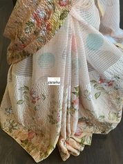 Designer Satin Georgette Sequin - Peach