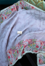 Designer Organza - Lilac Embroidered