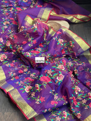Designer Muslin - Purple Embroidered