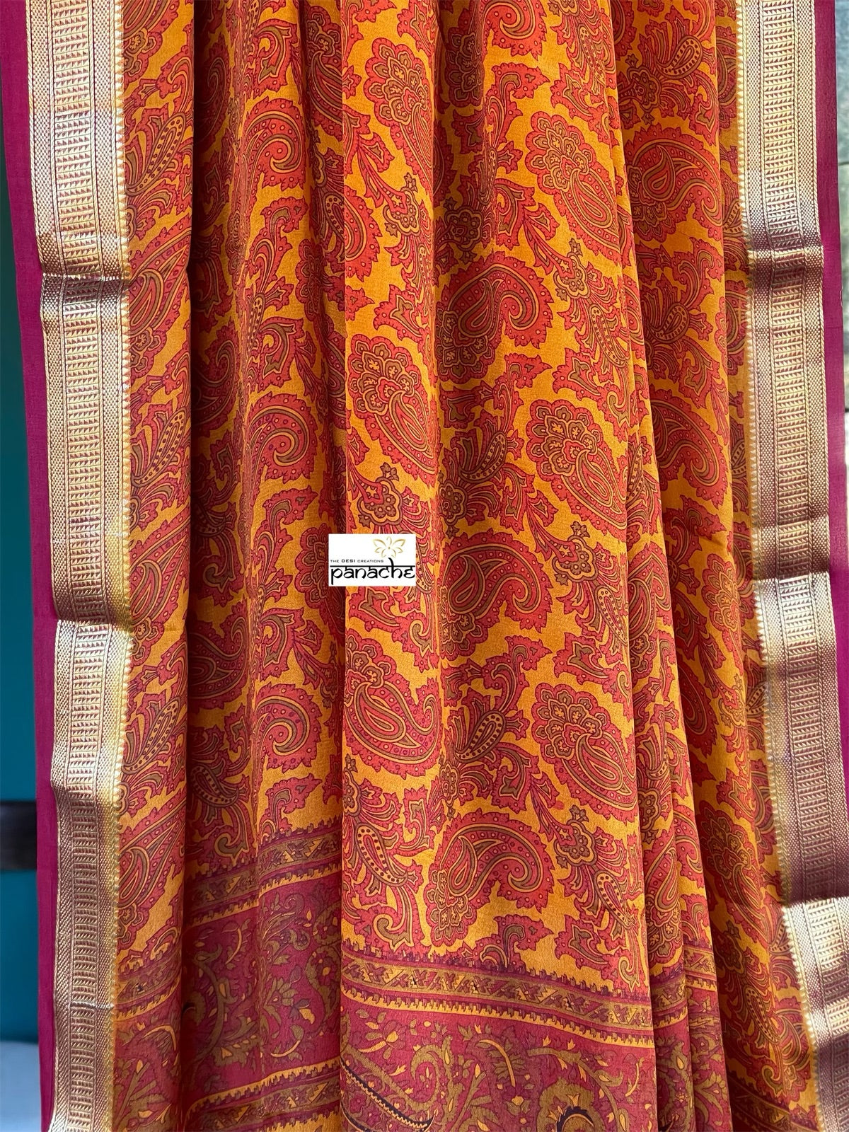 Pure Mysore Silk - Mustard Yellow Orange