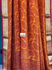 Pure Mysore Silk - Mustard Yellow Orange