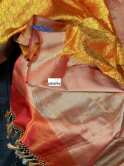 Katan Silk Tanchui Banarasi - Mustard Yellow Antique Zari
