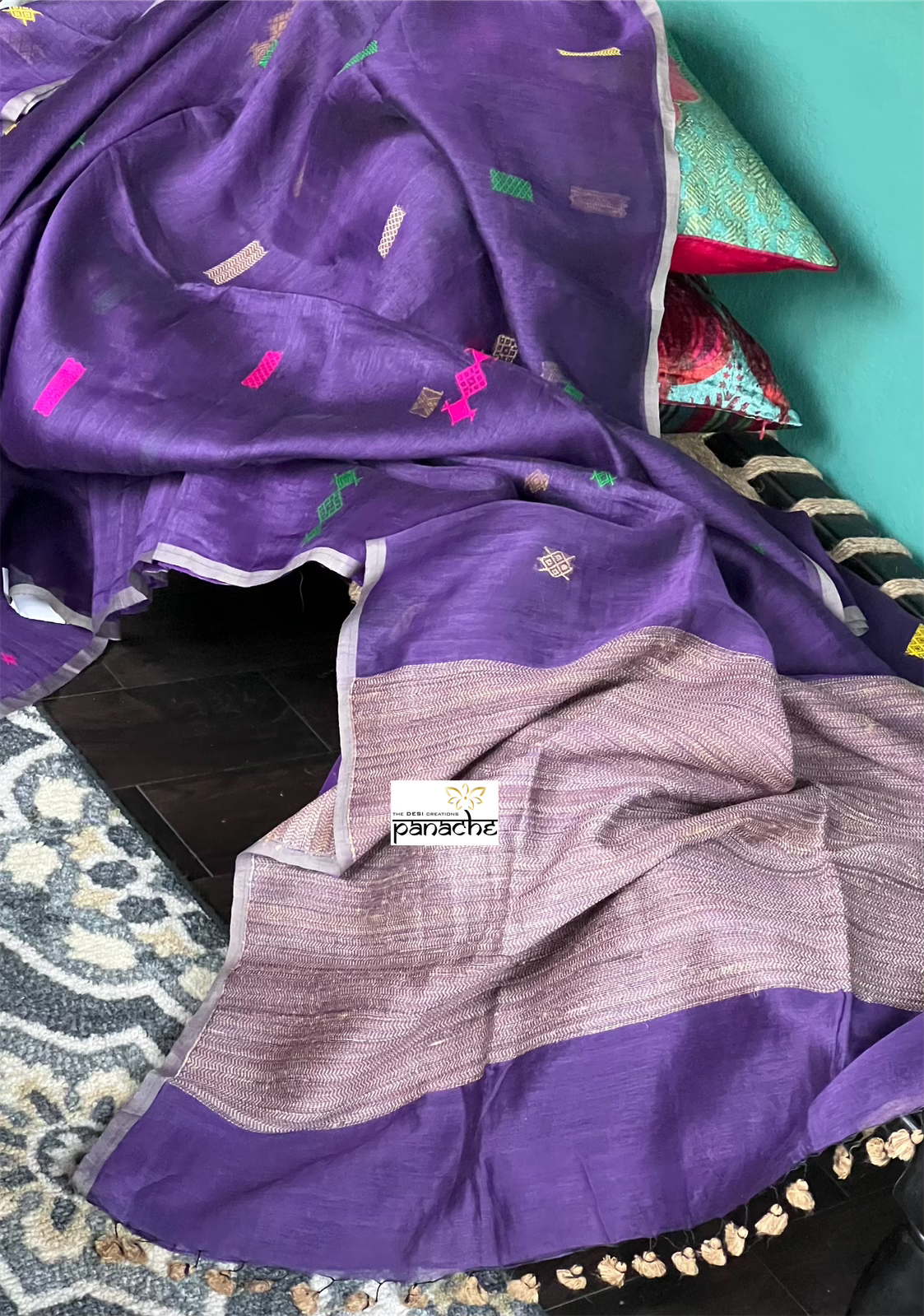 Designer Linen Muslin Silk - Purple