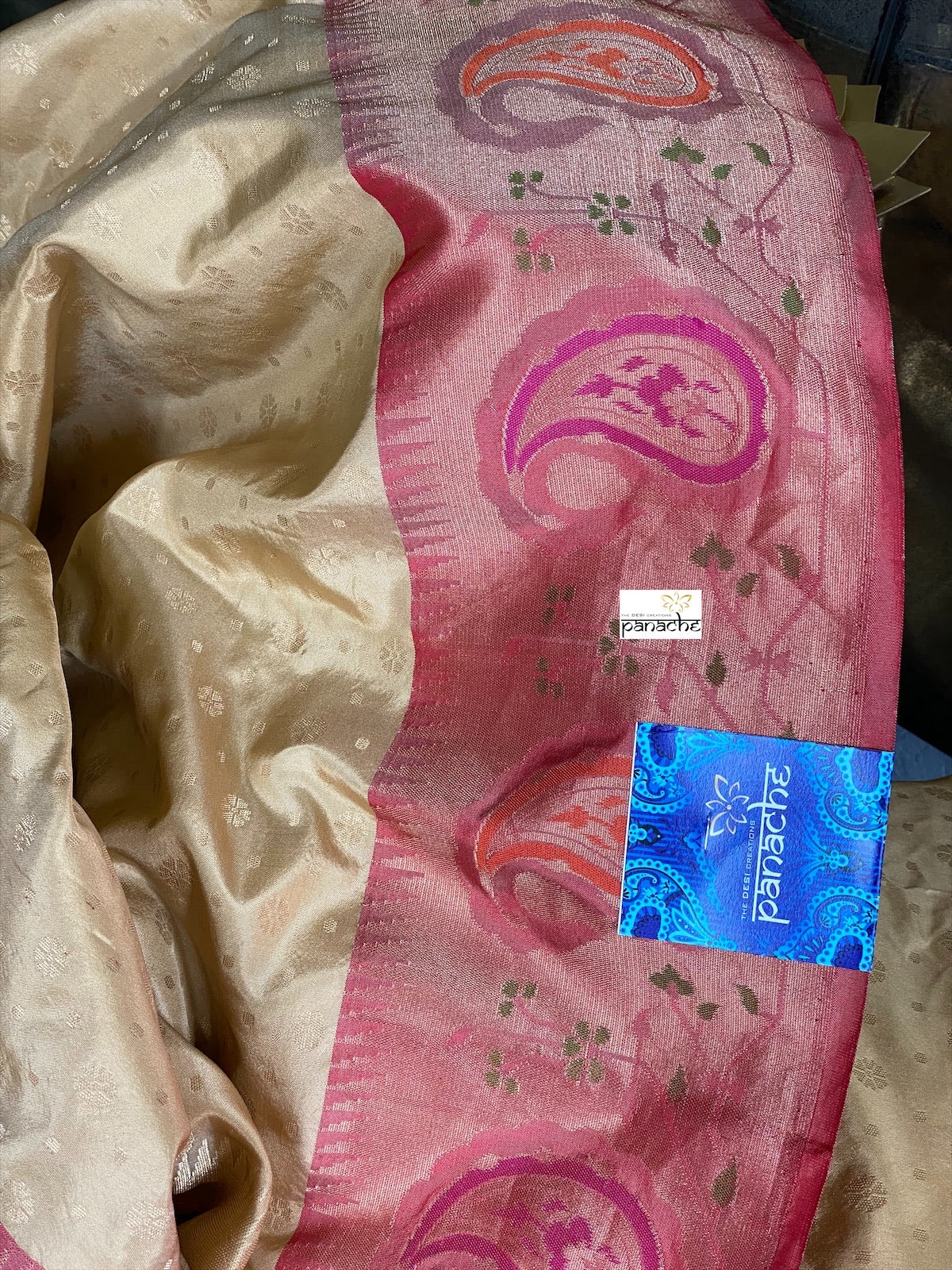 Katan Silk Banarasi - Golden Sandalwood Maroon Paithani