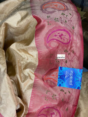 Katan Silk Banarasi - Golden Sandalwood Maroon Paithani