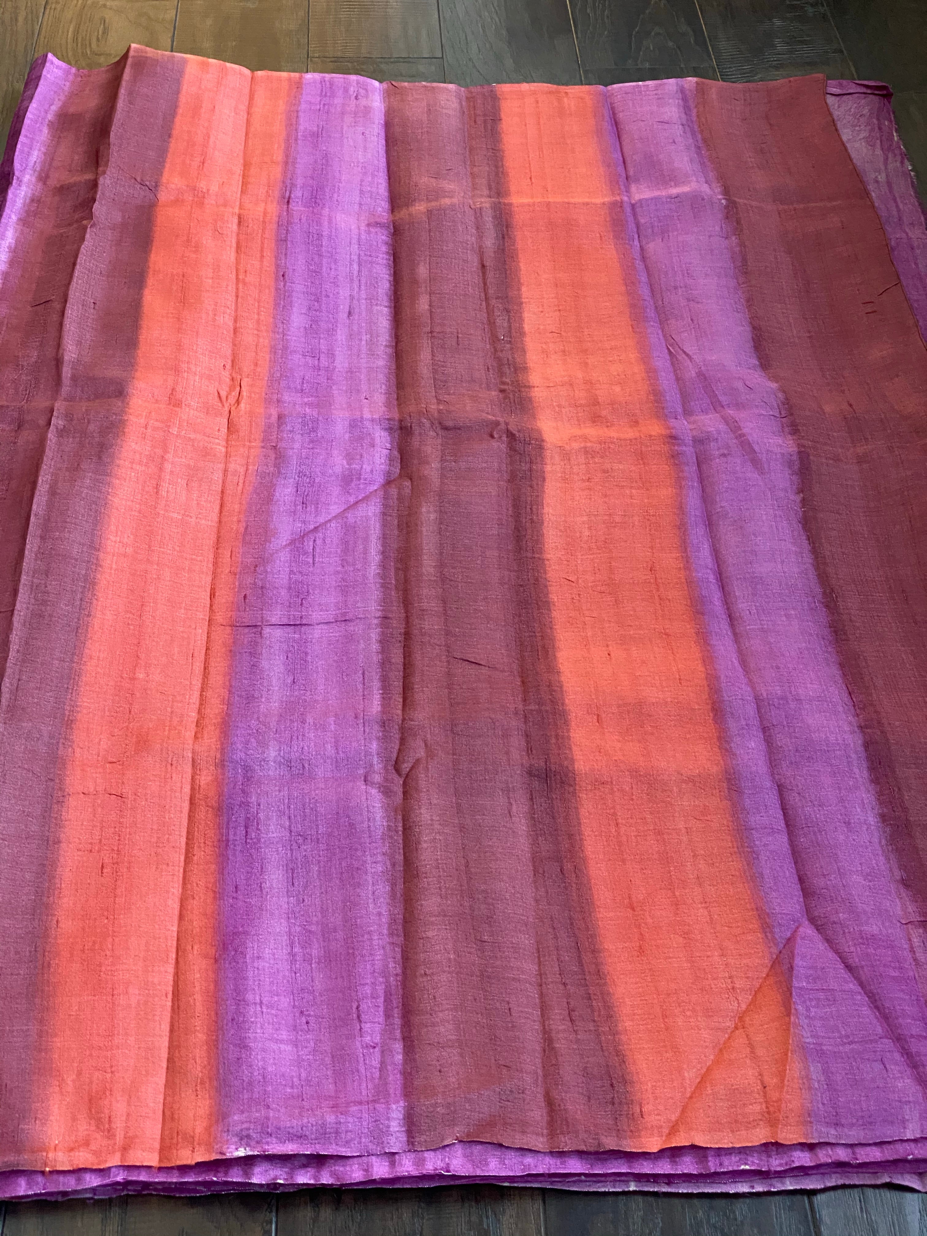 Printed Tussar Silk - Metallic Grey