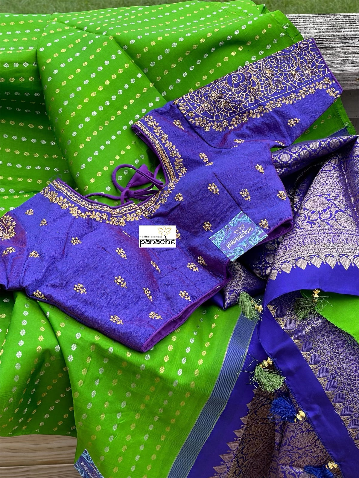 Silk Kanjivaram - Green Purple