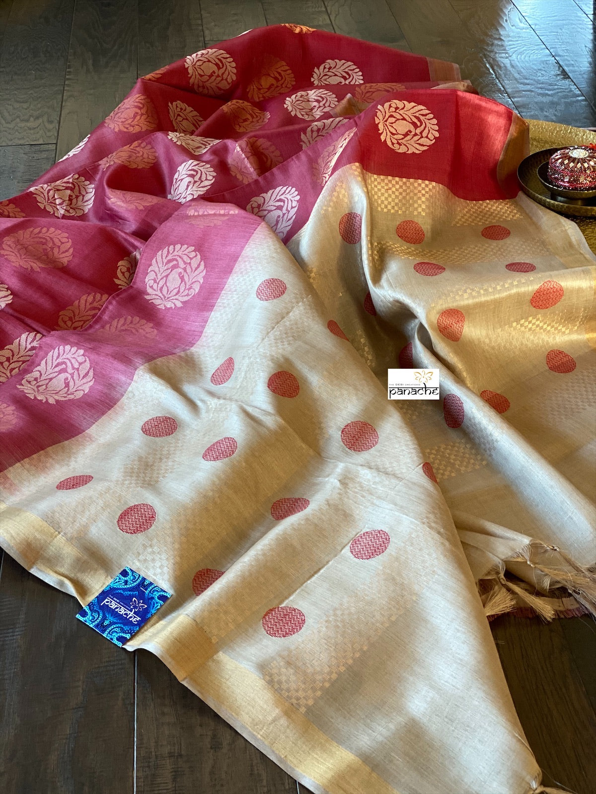 Tussar Silk - Wine Magenta Woven