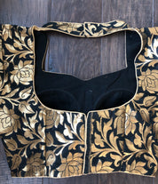 Designer Blouse - Black Zari Jangla woven 2