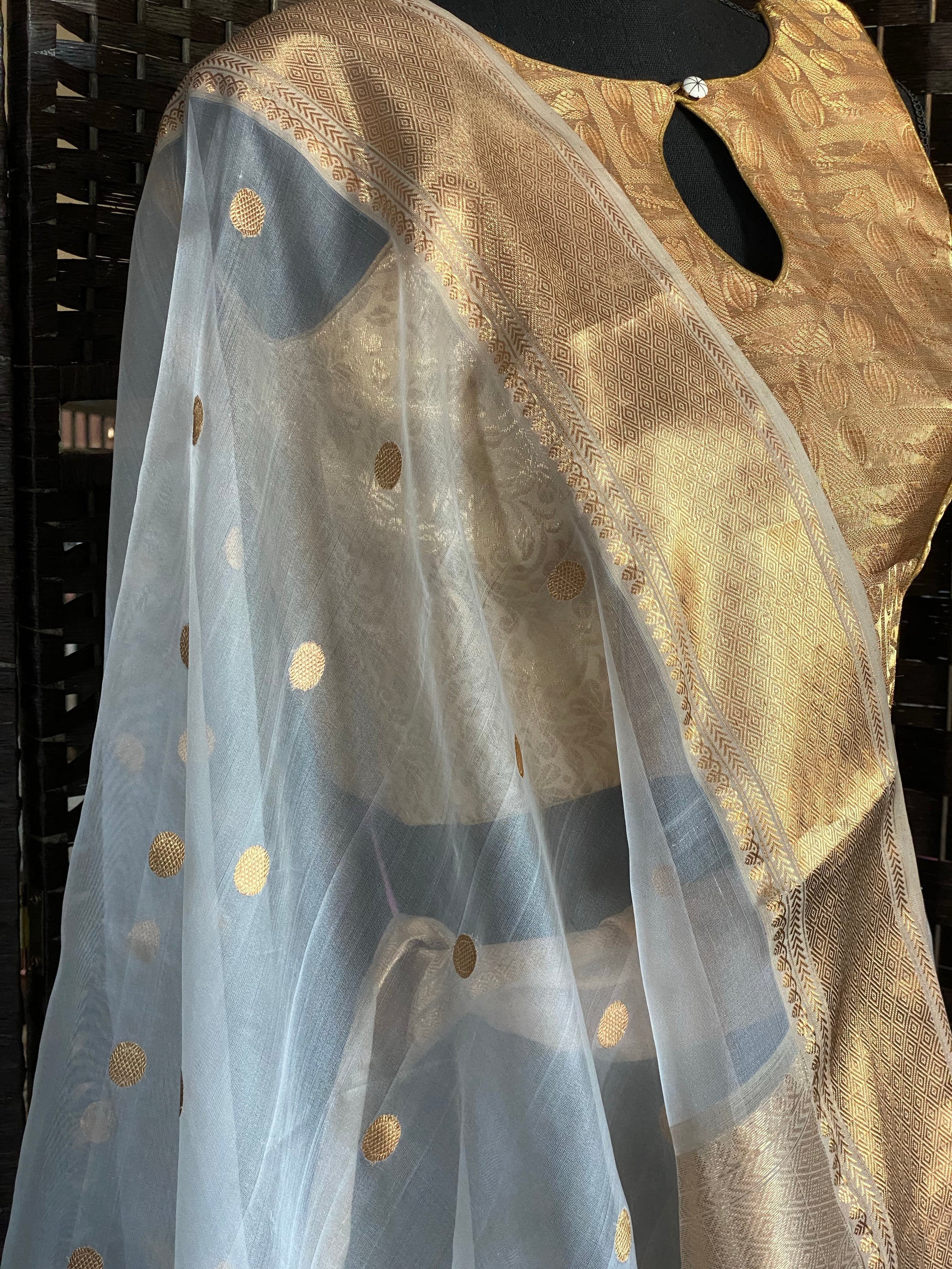Pure Chanderi Organza Silk - Off White Iknaliya