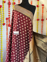 Pure Silk Katan Banarasi - Maroon Black