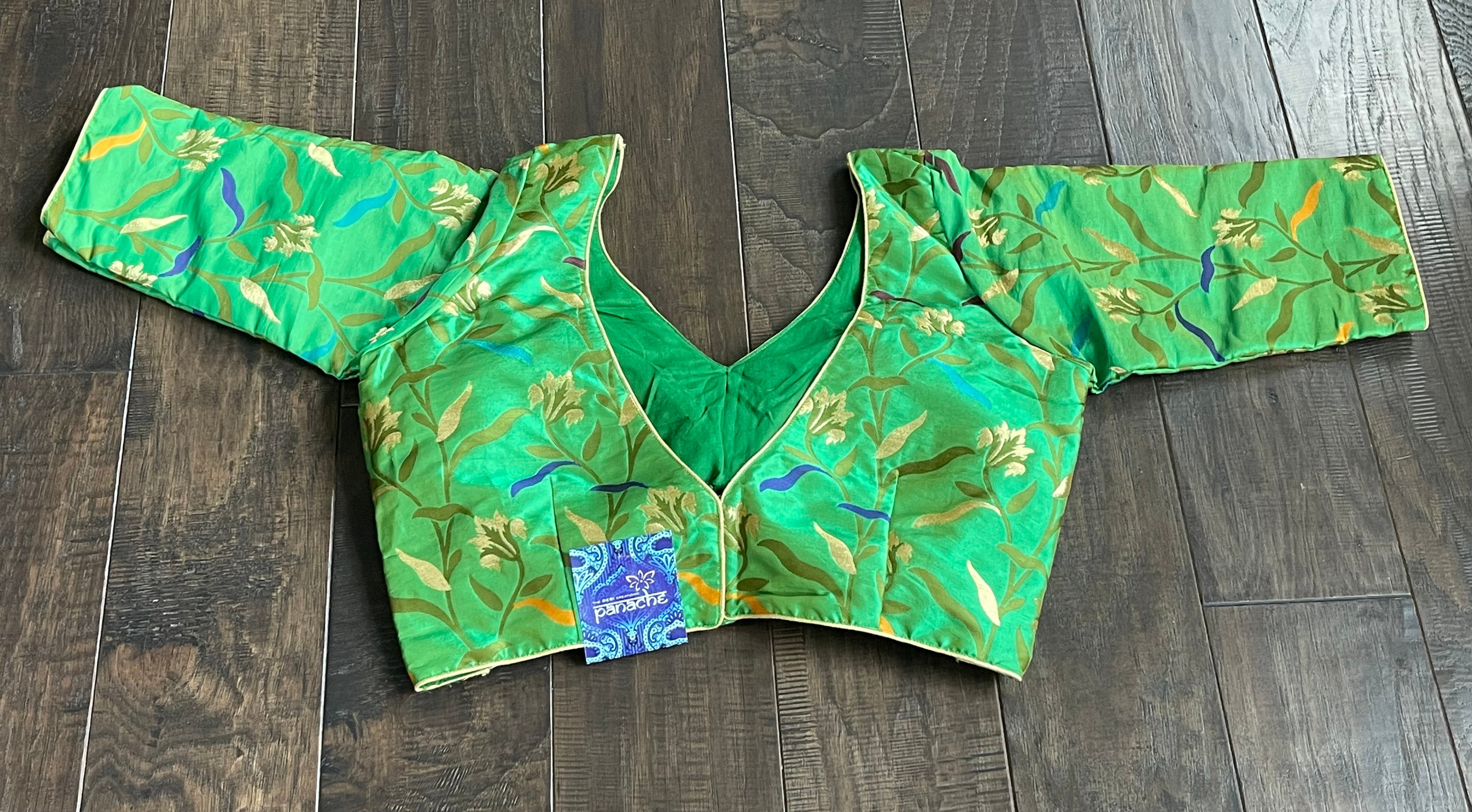 Designer Blouse - Green Meenakari