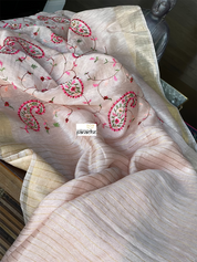 Embroidered Linen - Peach